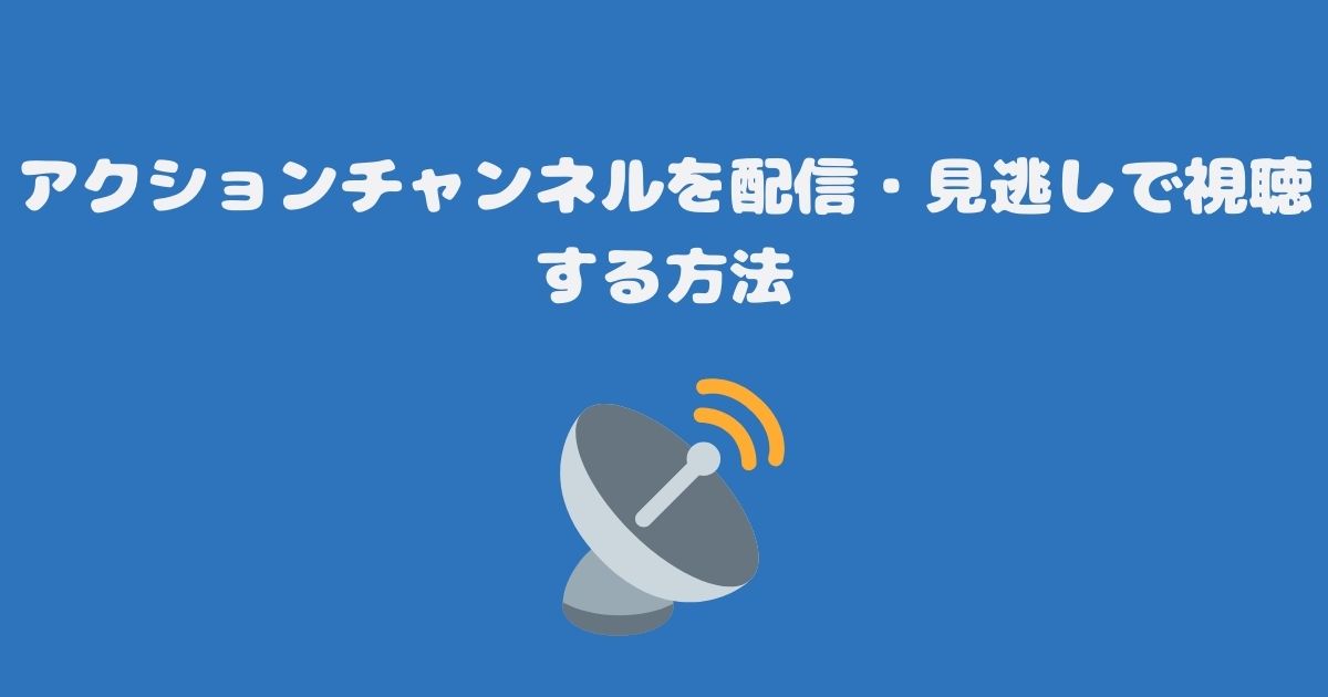 アクションチャンネルを配信・見逃しで視聴する方法