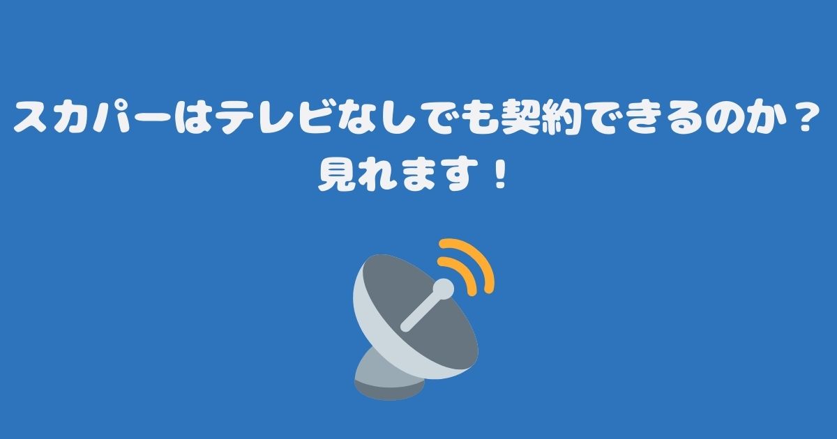 スカパーはテレビなしでも契約できるのか？見れます！