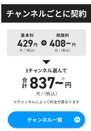 1チャンネルの料金