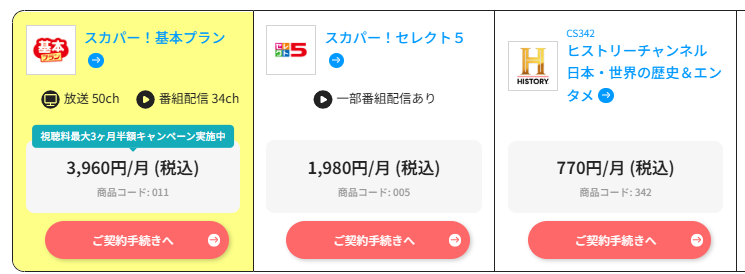ヒストリーチャンネルチャンネルはスカパーセレクト5・10で料金を安くできる