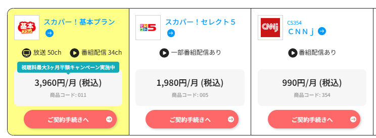 CNNjはスカパーセレクト5・10で料金を安くできる