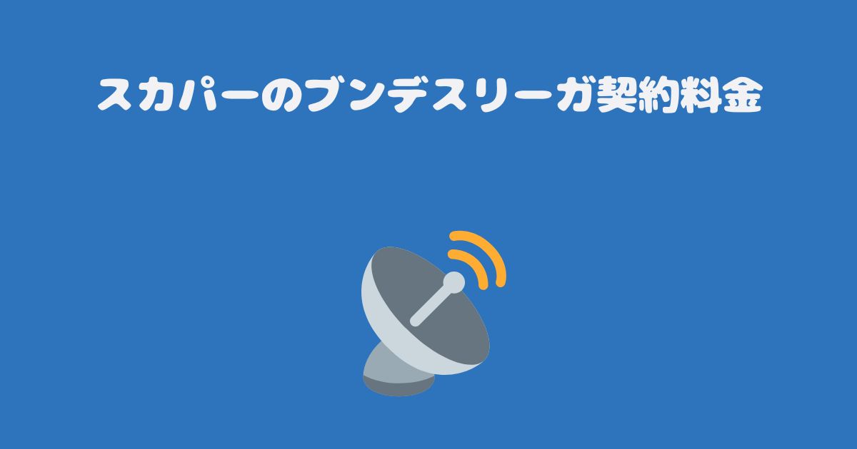 スカパーのブンデスリーガ契約料金