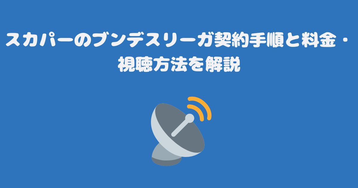 スカパーのブンデスリーガ契約手順と料金・視聴方法を解説