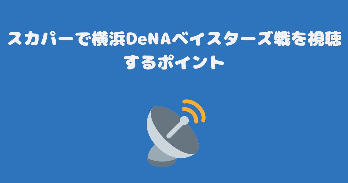 スカパーで横浜DeNAベイスターズ戦を視聴するポイント