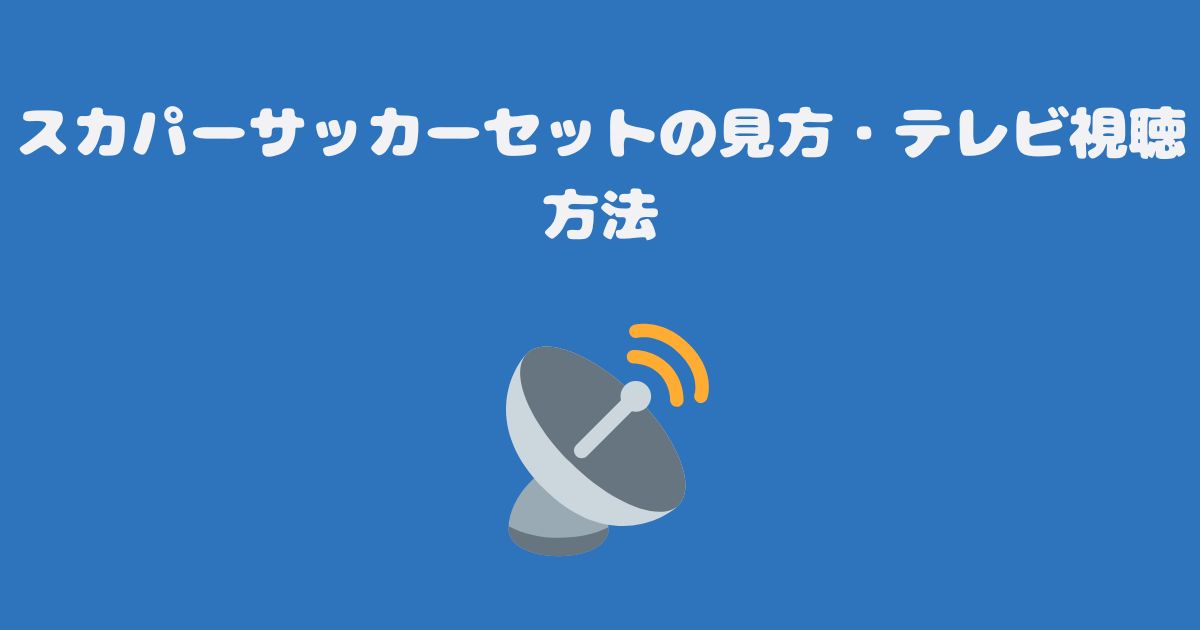 スカパーサッカーセットの見方・テレビ視聴方法