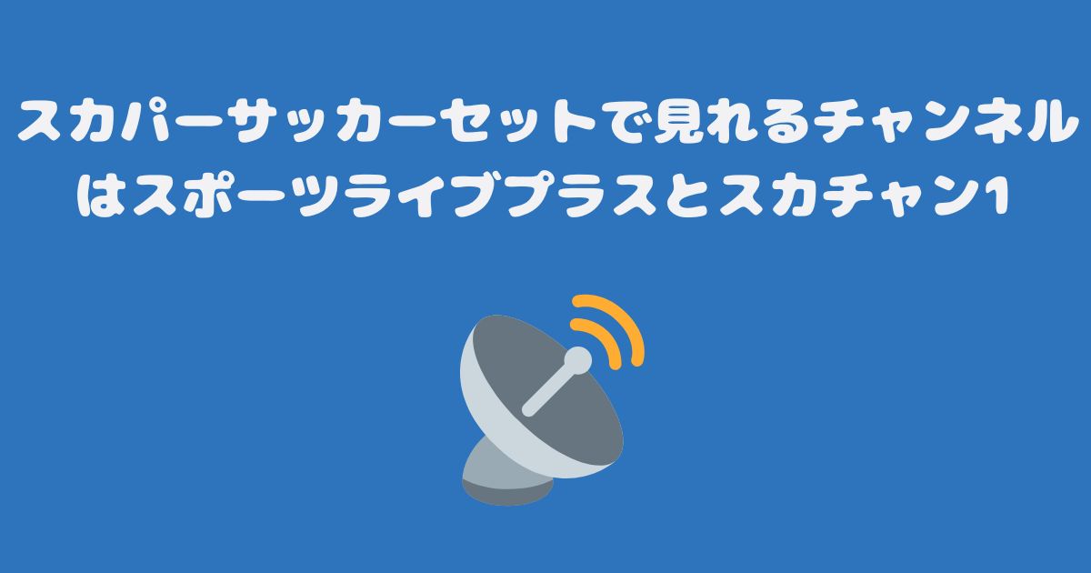 スカパーサッカーセットで見れるチャンネルはスポーツライブプラスとスカチャン1