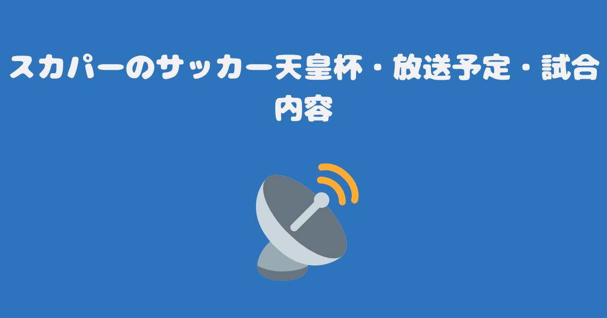 スカパーのサッカー天皇杯・放送予定・試合内容