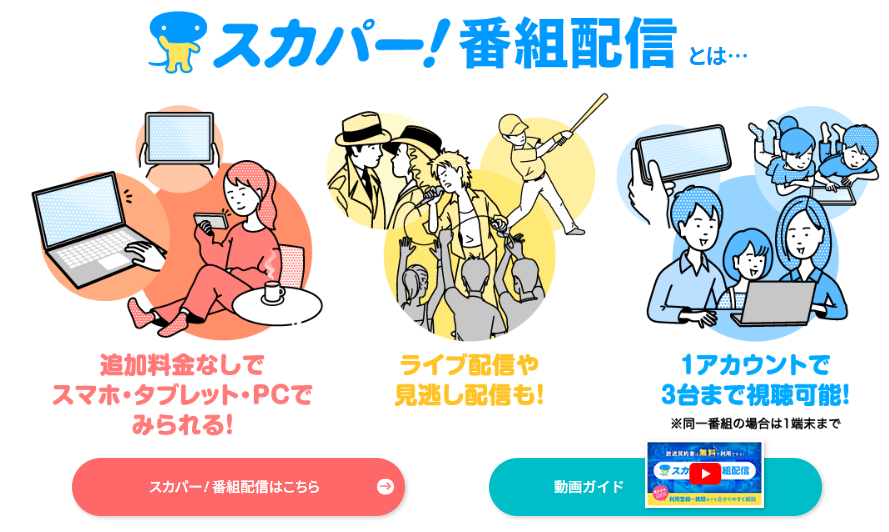 スカパー基本プランはスマホ・配信でも見れる？