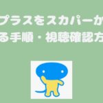 日テレプラスをスカパーから視聴する手順・視聴確認方法